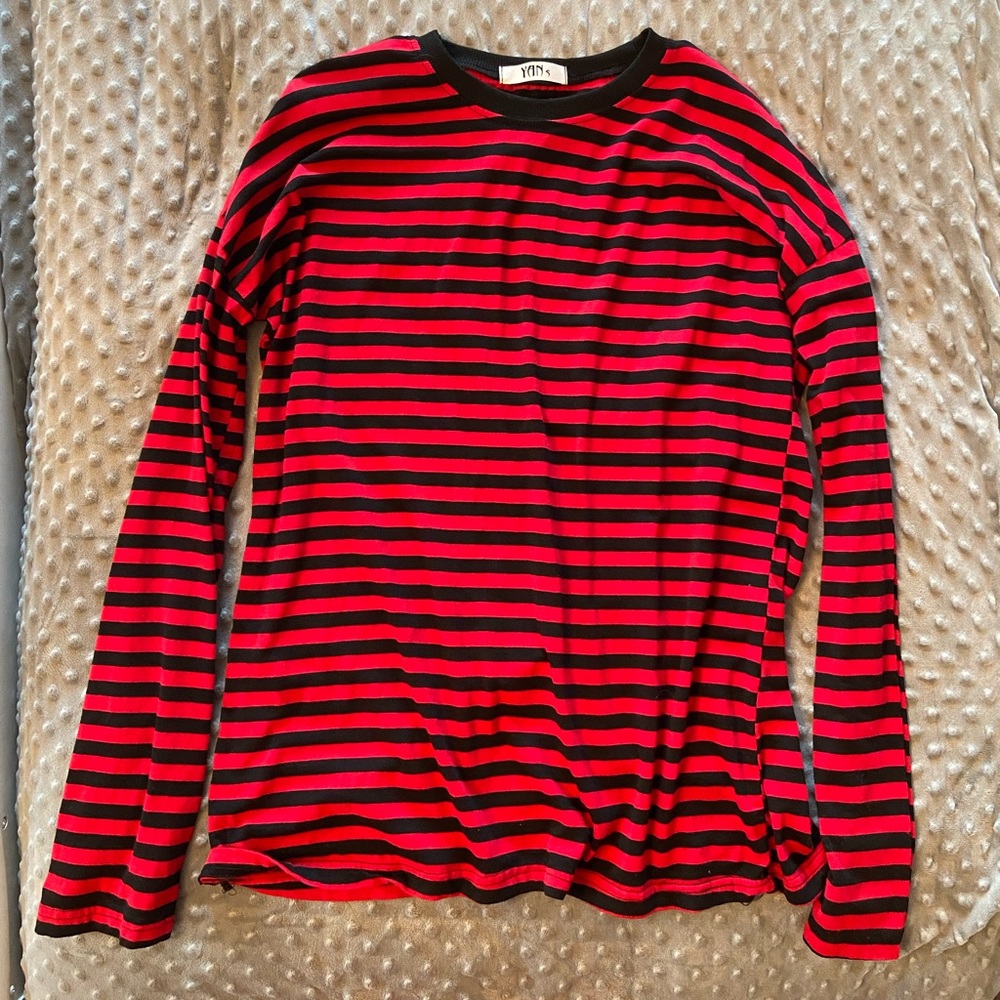 Red and black striped shirt